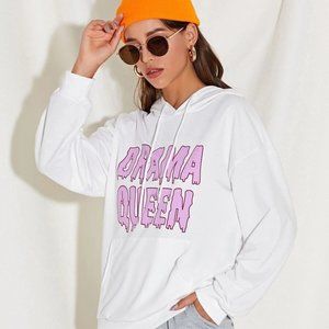 New Drop Shoulder Kangaroo Pocket Letter Graphic*